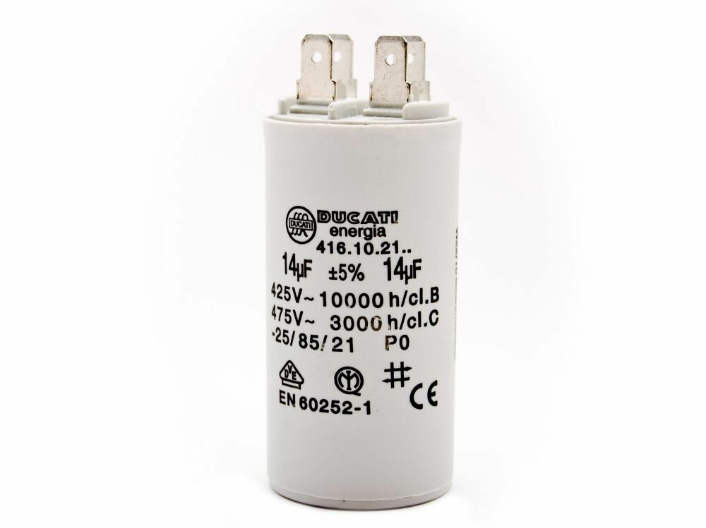 Конденсатор пусковой Ducati Energia 416.10.2160 (14мкФ 475В клеммы 6,3 мм)
