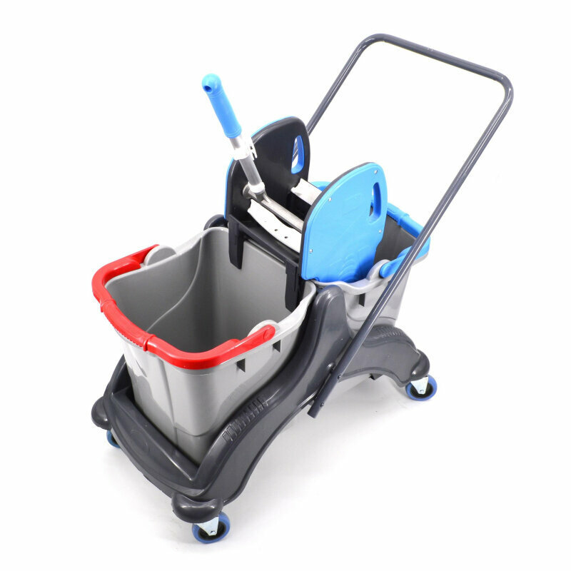 Тележка уборочная двухведерная CK750-Grey 2х25л каркас пластик серая 1611959