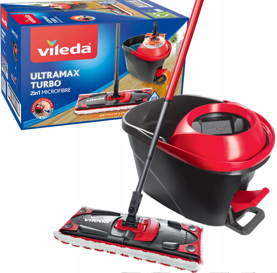 Набор для уборки со шваброй и ведром Vileda Ultramax Turbo 2в1
