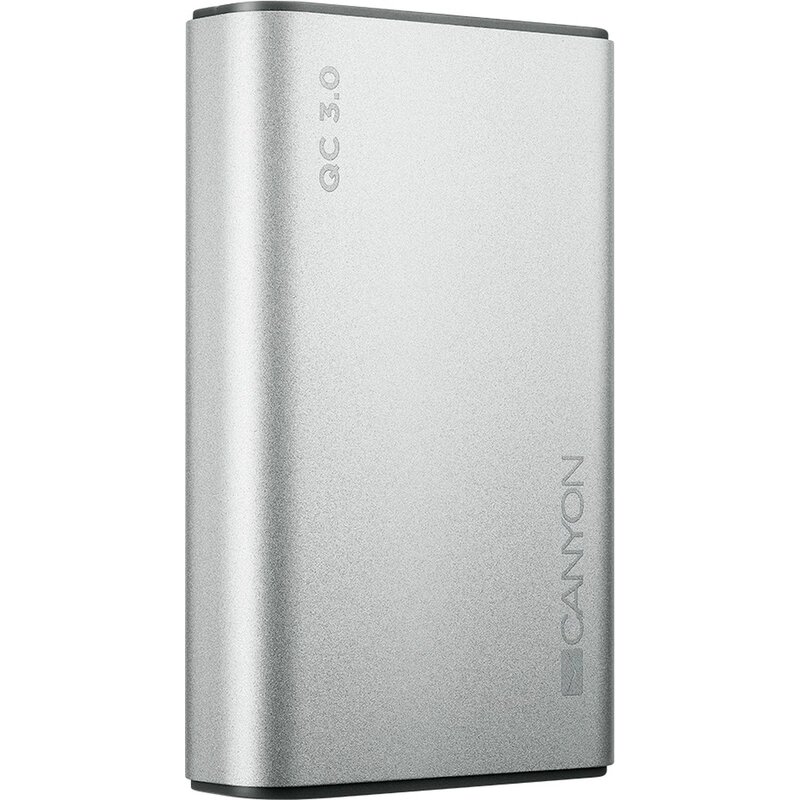 Внешний аккумулятор 10000 mAh, Li-Pol, 2xUSB, QC 3.0, Canyon, CND-TPBQC10S