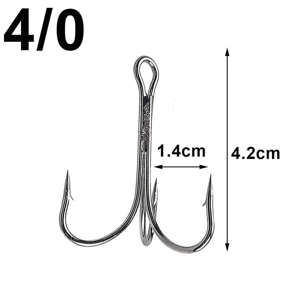 50 шт рыболовные крючки с большими высокими частотами высокоуглеродистая сталь акула тунец джиг тройные якорные рыболовные крючки колючий крючок для морской воды прочный 4/0-10/0 Серый