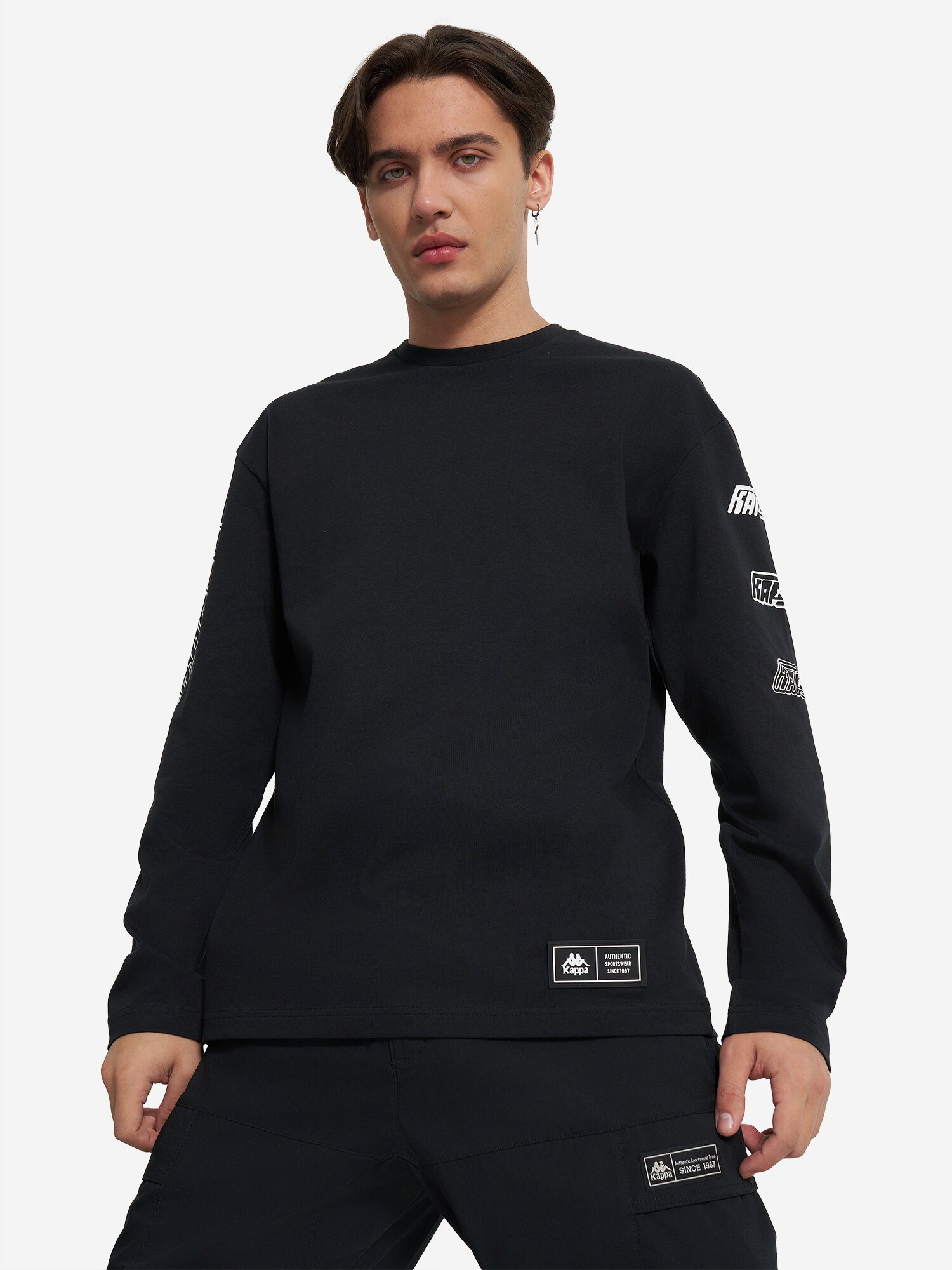 Лонгслив Kappa Authentic Men's LS T-shirts, размер 52-54, , черный — фото 1
