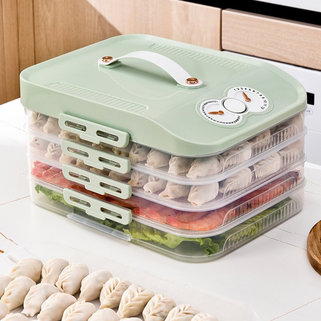 Multi Layer Refrigerator Storage Box With Timer For Precise Food Preservation Space Saving Design Fridge Container — фото 1