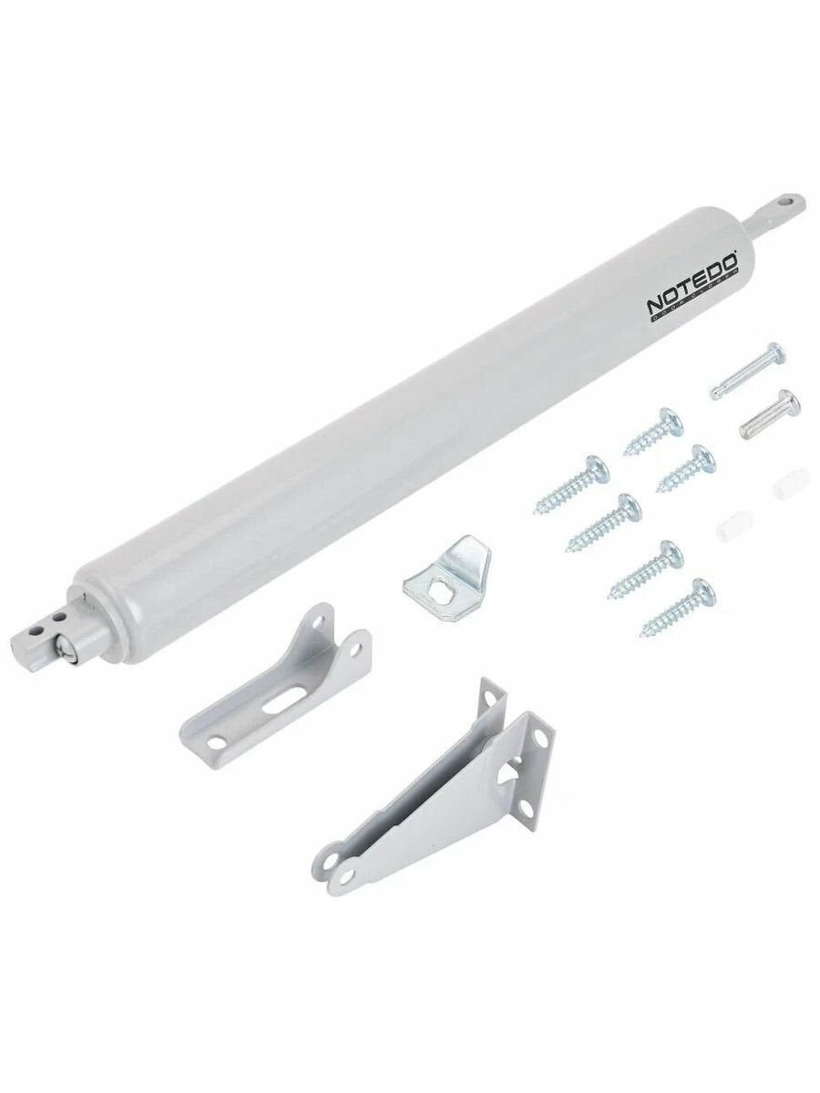 Доводчик дверной NOTEDO GS-35 HO пневматический с ФОП, серебро