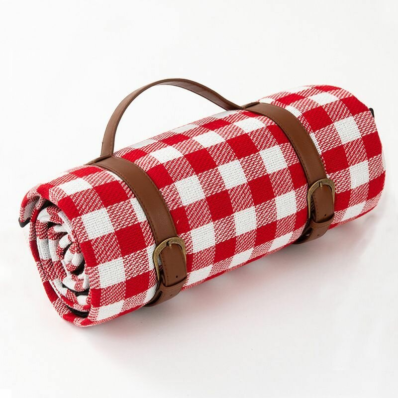Плед для пикника Stivardr Picnic 150х200см  Красно белый в маленькую клетку с влагостойким покрытием 