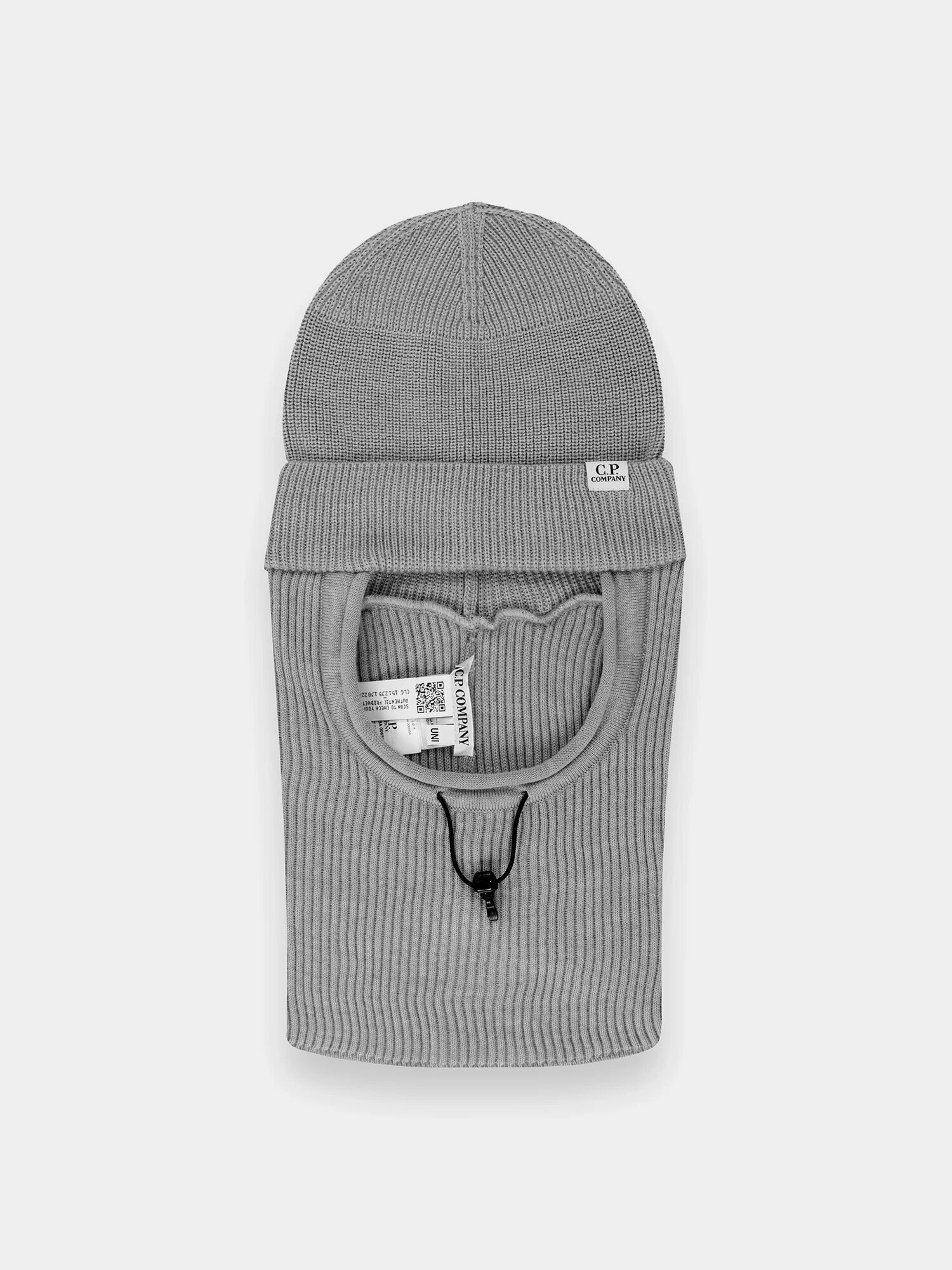 Балаклава C.P. COMPANY Re-Wool Beanie для мужчин, размер One size, серый