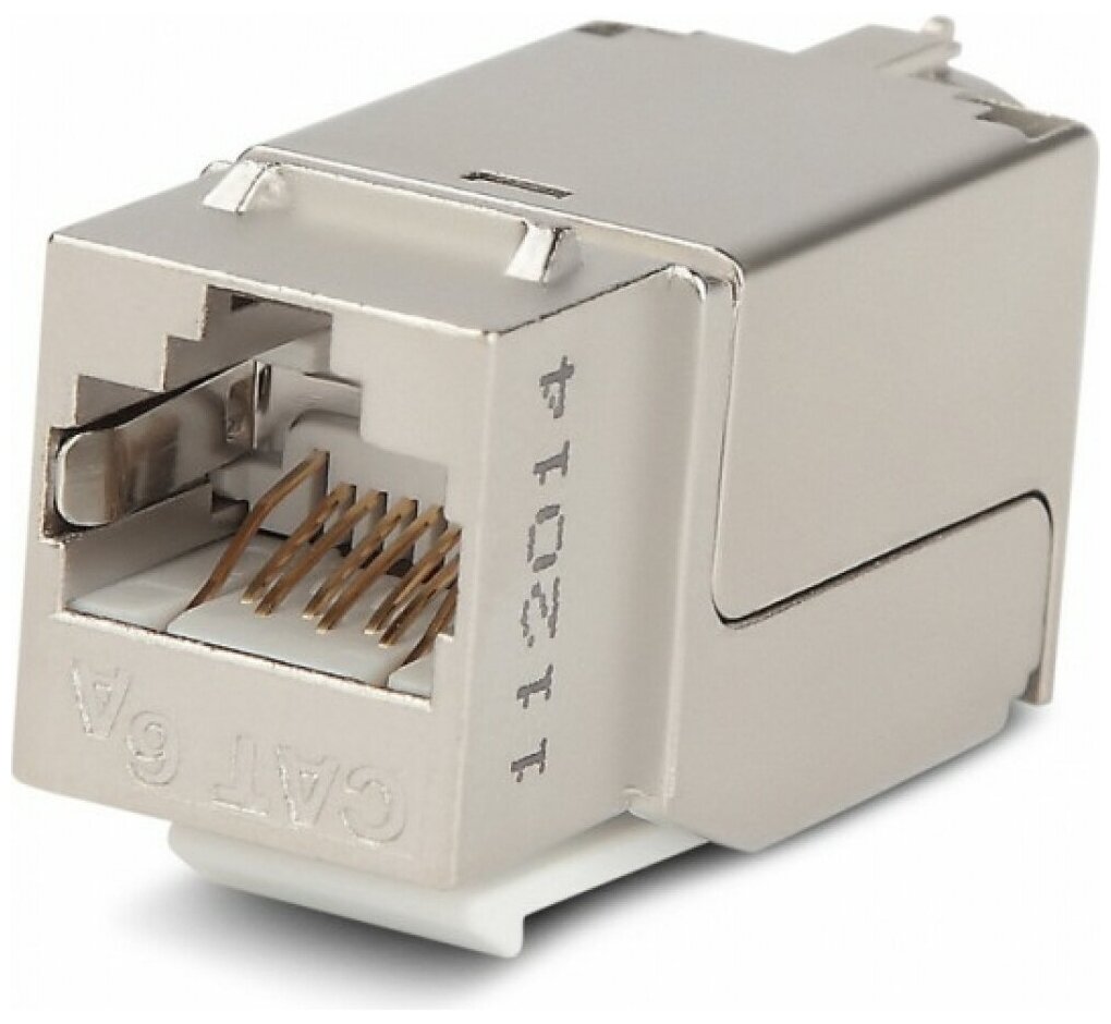 Hyperline Вставка Keystone Jack Rj-45(8p8c) категория 6A, экранированная, 110 Idc, белая, 46629 .