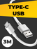 Кабель USB Type-C быстрая зарядка телефона и передача данных, про...