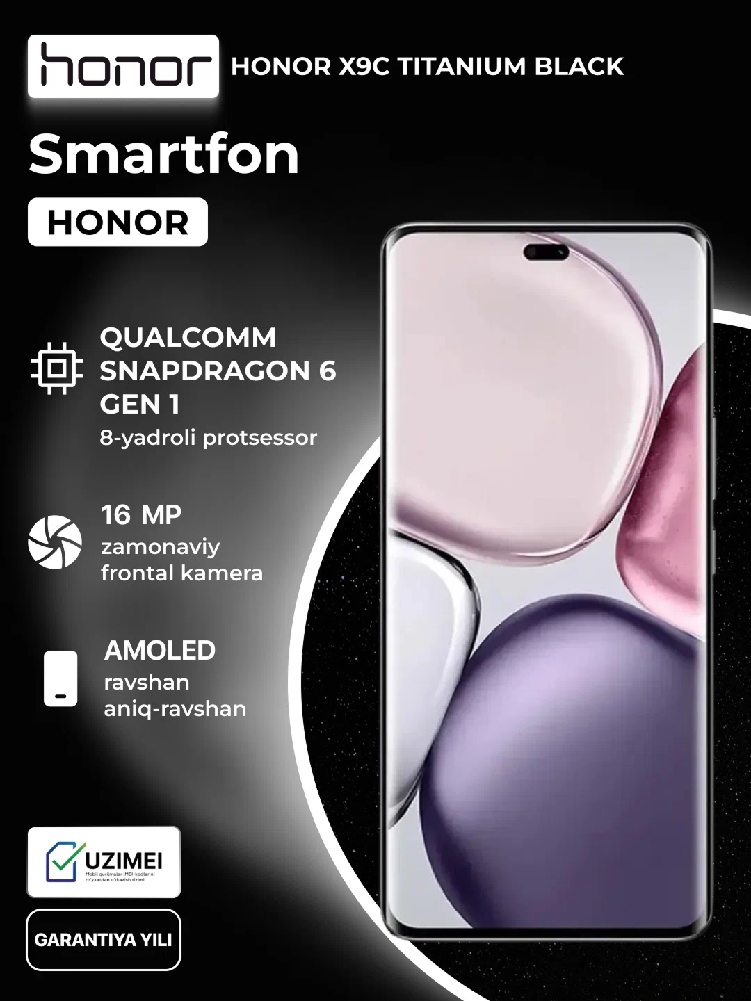 Противоударный смартфон Honor X9c, 8/256GB, NFC, 5G, быстрая зарядка, камера 108 + 2 Мп — фото 1