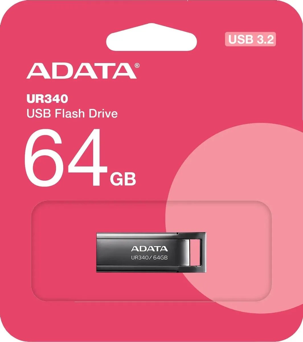 Супербыстрая флэшка ADATA UR340 - 64 Гб - 100 Мб/сек - USB 3.2 Gen1