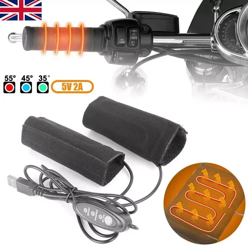 Мотоциклетная ручка с подогревом 5 В USB 3-скоростной ручной обогреватель водонепроницаемая крышка ручки с электрическим подогревом аксессуары для скутера мотоцикла
