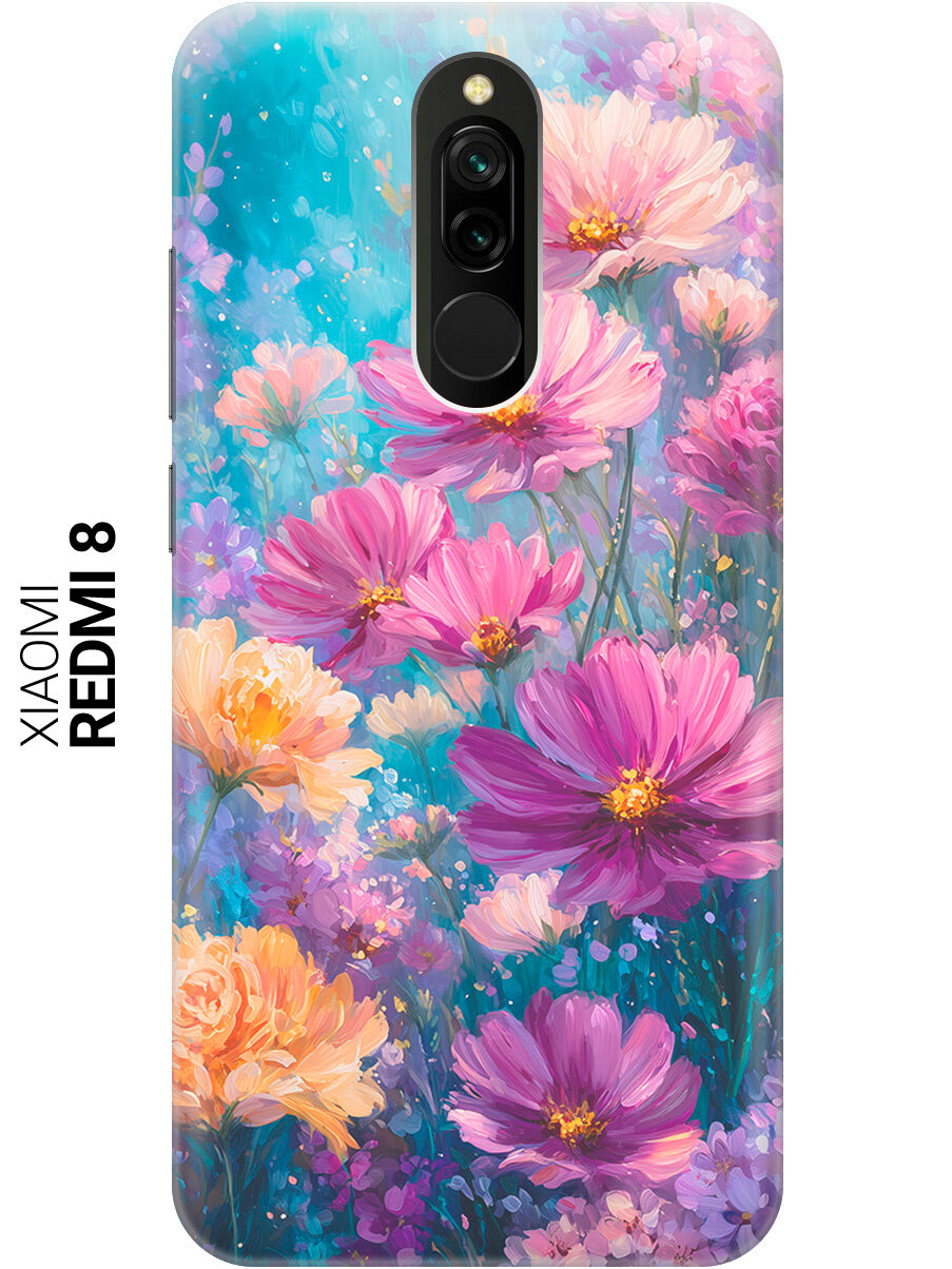 Силиконовый чехол на Xiaomi Redmi 8 с принтом "Палитра полевых цветов"