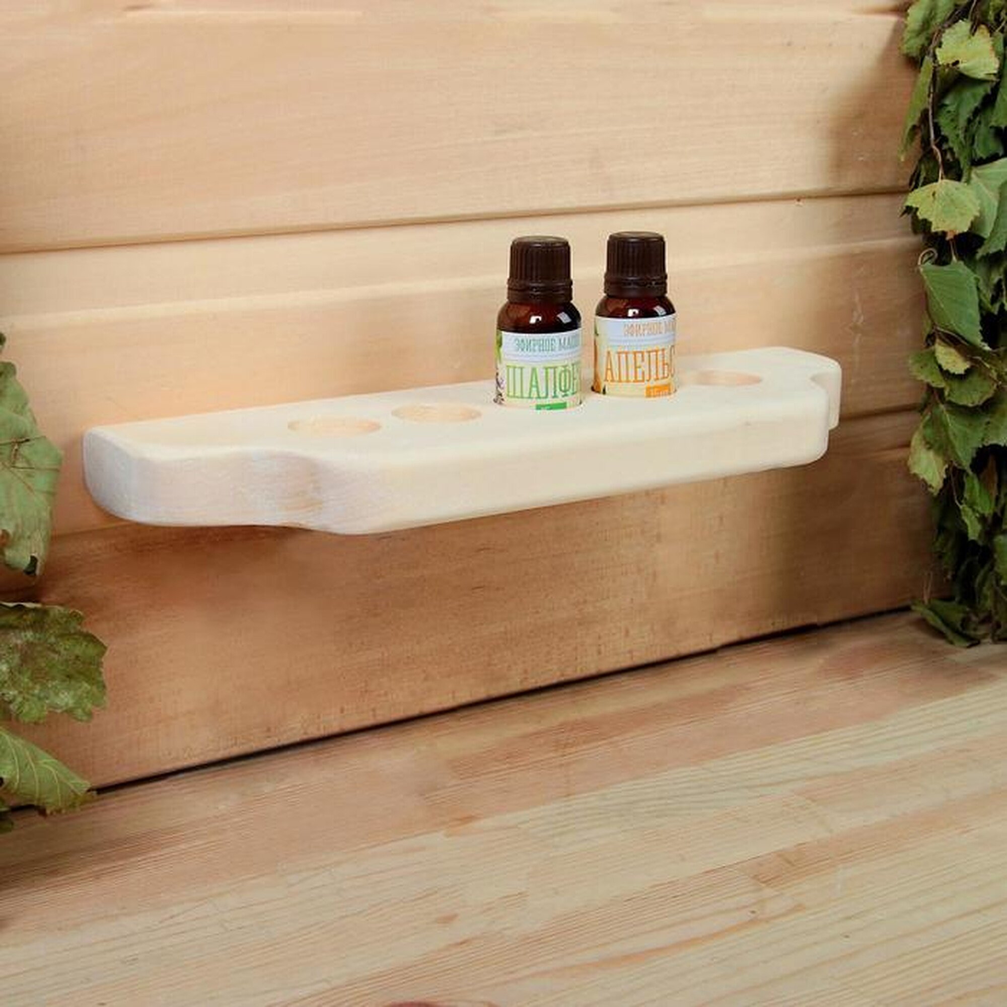 Полочка под масло 5 отверстий липа 