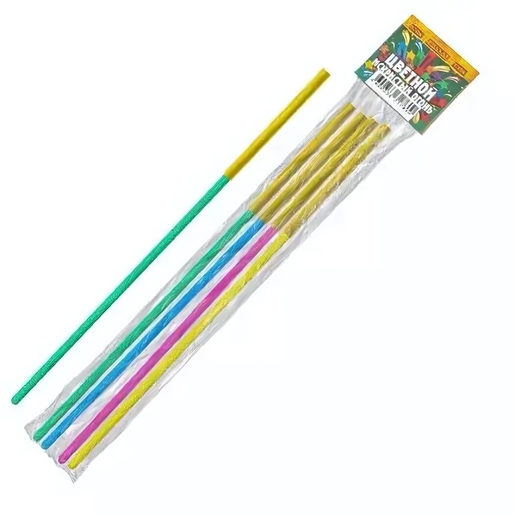 Бенгальская свеча 'Цветной искристый огонь', 300 мм, яркие цвета, безопасное использование