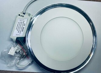 Панель светодиодная 18 Вт, встраиваемая, круглая, IP30, цоколь LED, синяя подсветка, ЭПРА