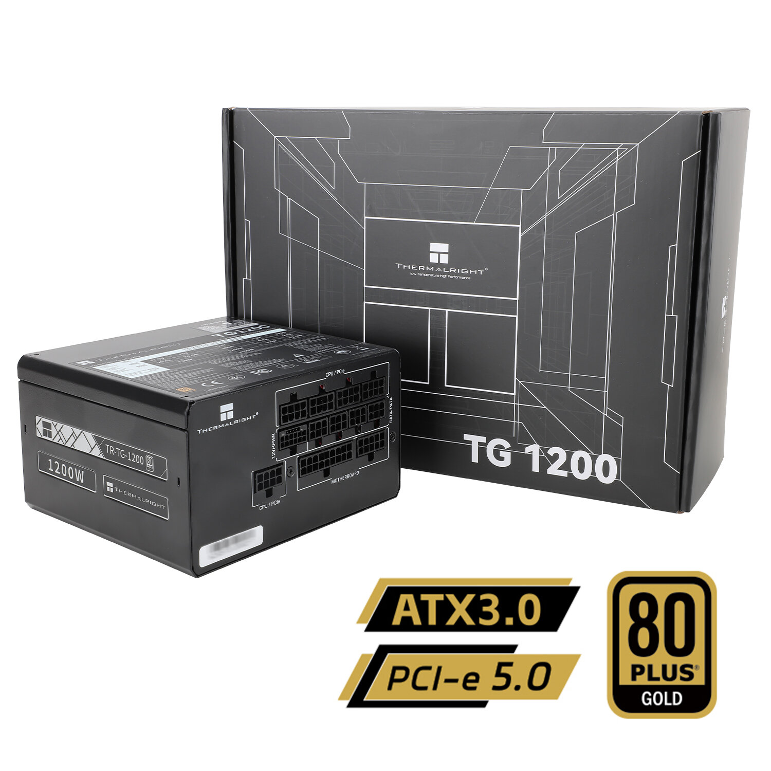 Блок питания Thermalright TR-TG-1200, модульный, с сертификатом GOLD, ATX 3.0, 1200W, черный