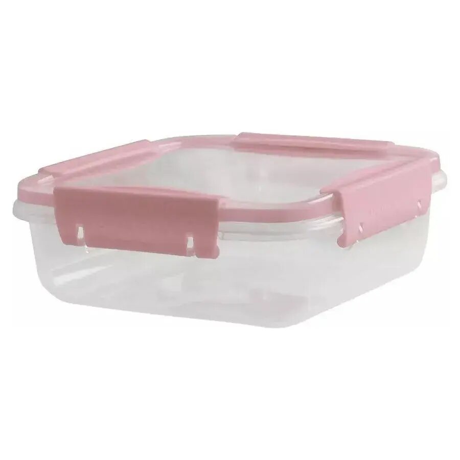 Герметичный пластиковый контейнер Butterfly light 0.8л квадрат розовый