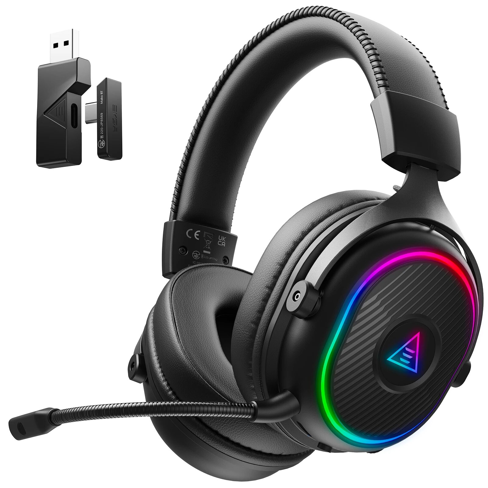 Беспроводные наушники EKSA Mako BT, игровые наушники с тремя режимами 2,4 ГГц, Bluetooth 5,3 для PS4/5/компьютера, Mako-BT