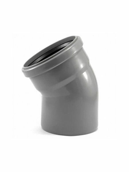 Отвод 110 30* канализационный Sinikon серая (внутренняя) - 3 шт.