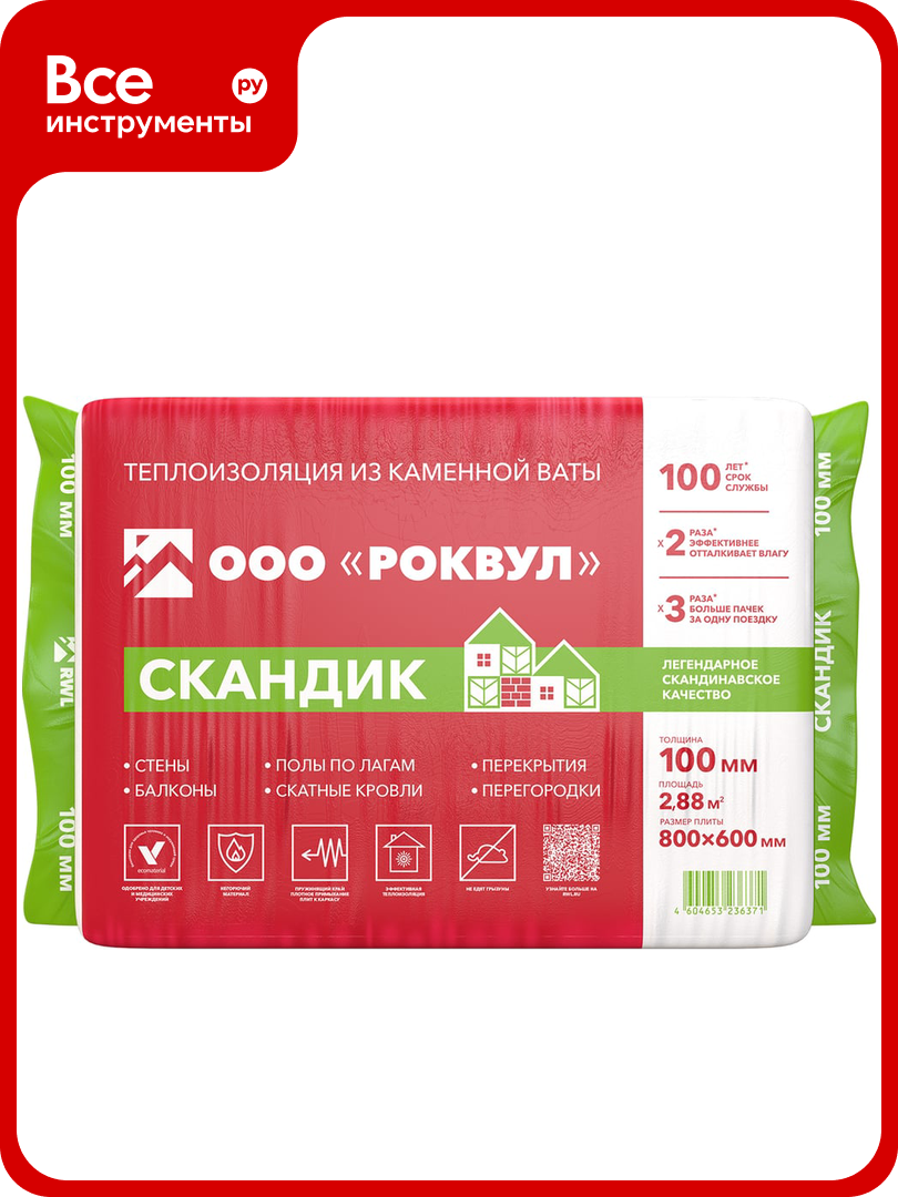 Теплоизоляционная плита RWL лайт баттс скандик 100 мм 171943