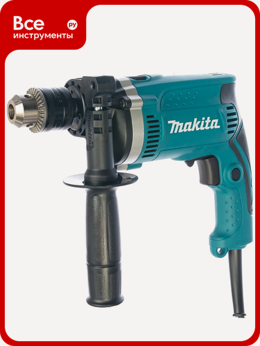 Изображение товара Ударная дрель Makita HP1630 с ключевым патроном, реверсом и ударным механизмом, профессиональная, с регулируемыми