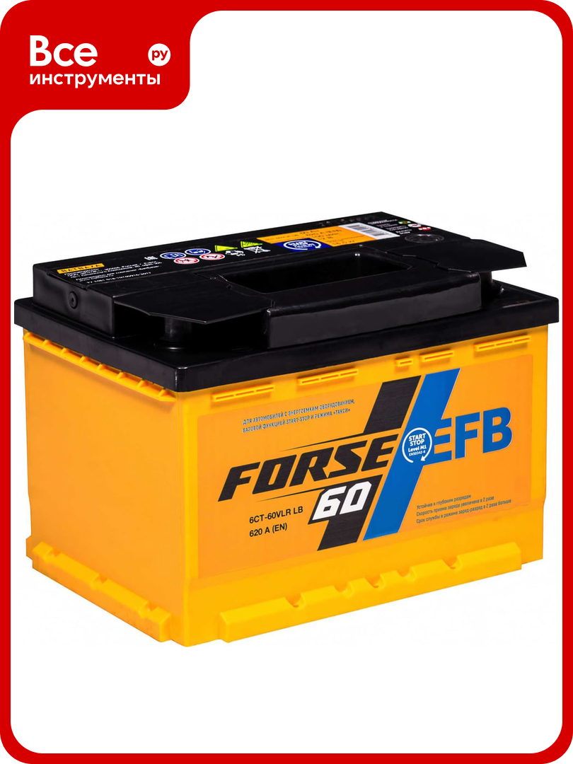 Аккумуляторная батарея FORSE EFB 6ст-60 VLR 0 LB 640A 560110051