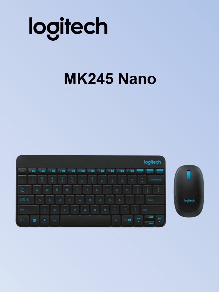 Набор беспроводной клавиатуры и мыши Logitech mk245 NANO