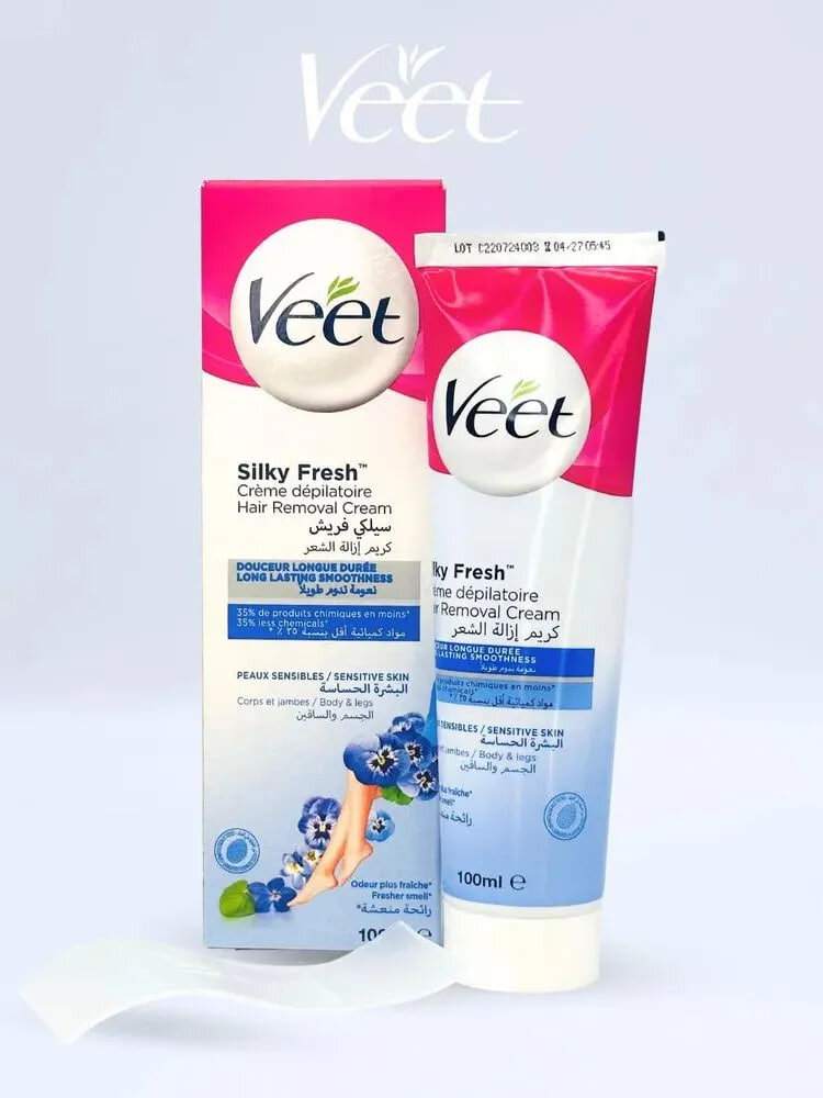 Крем для депиляции Veet Silky Fresh, 100мл, гипоаллергенный, для чувствительной кожи — фото 1