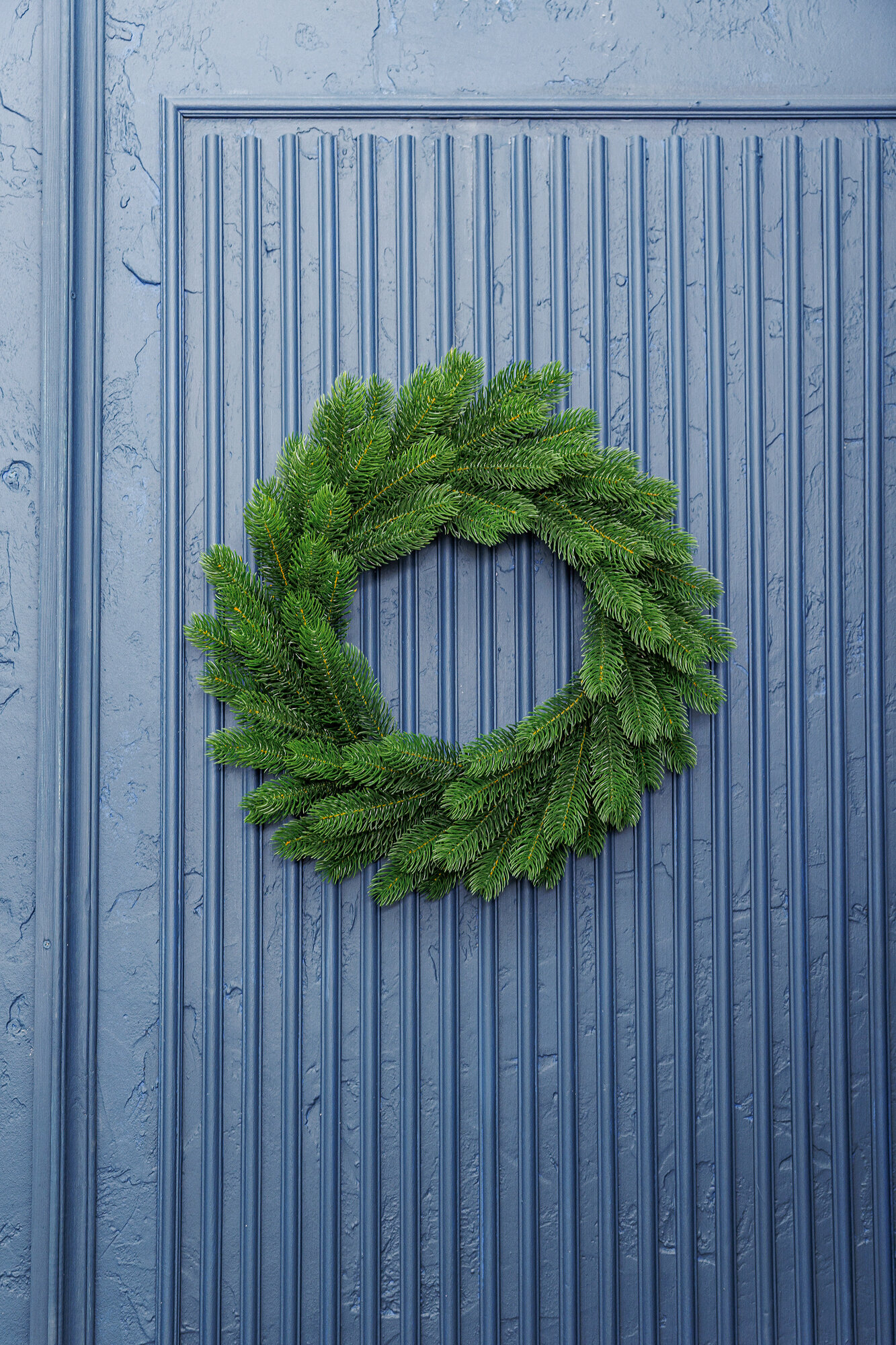 Венок еловый хвойный ёлкаград  литой новогодний искусственный 45 см.