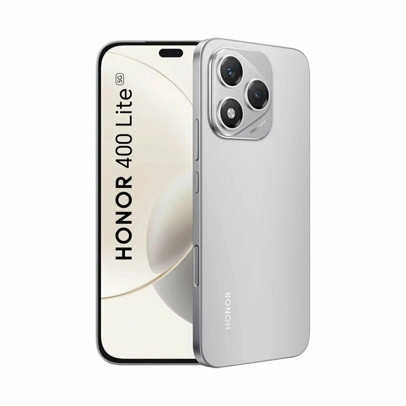 Смартфон Honor 400 Lite, 8GB/256GB, AMOLED 120Hz, IP65, защита от воды и пыли, цвет серебристый