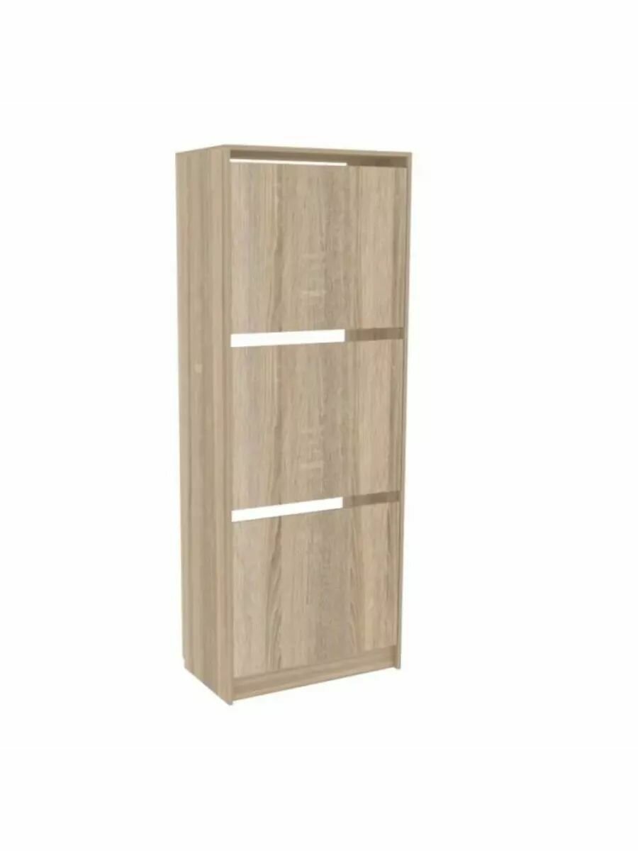 Обувница в прихожую DELA 3 отсека 49х28х135 см дуб сонома