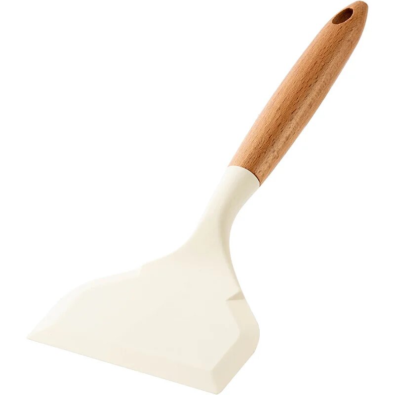 Лопатка Teppanyaki из силикона с ручкой из бука White 270x118mm