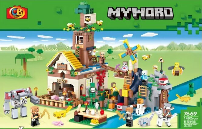 Конструктор Minecraft MyWorld "Вилла Стоуна" №7669, 1402 деталей