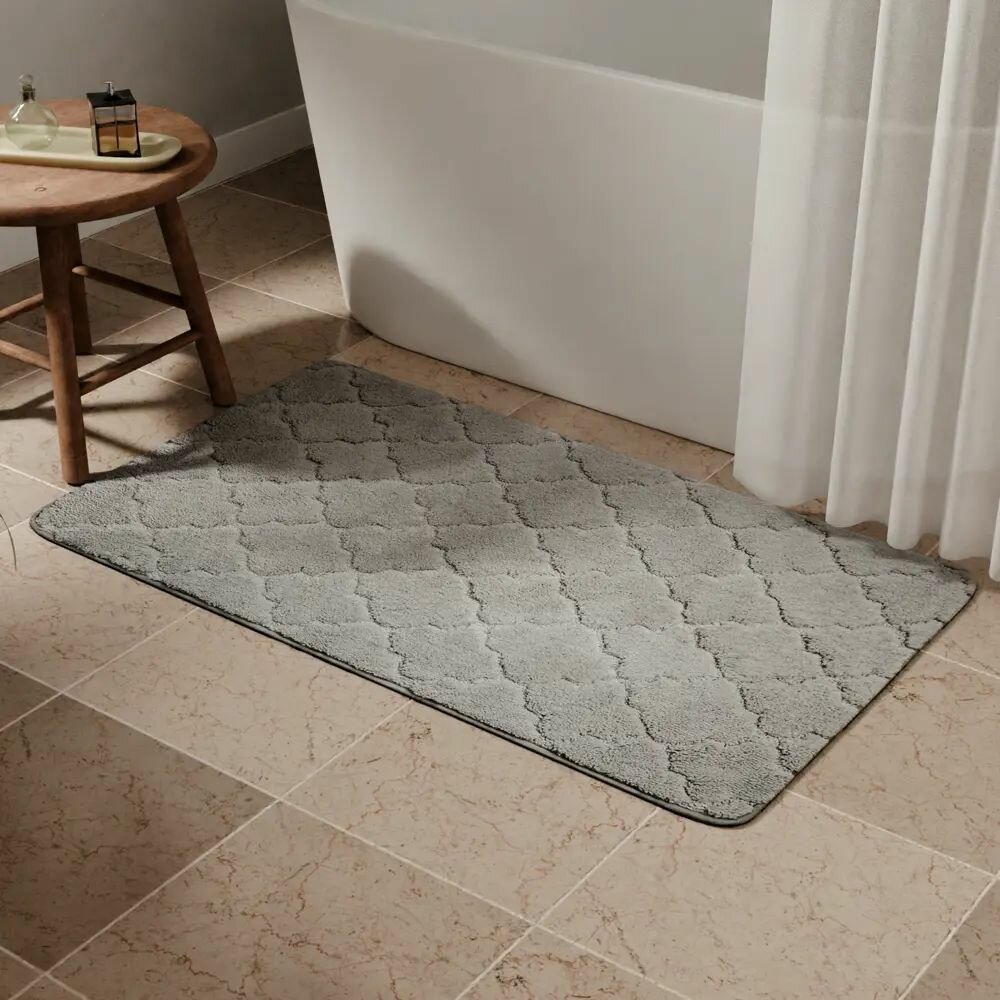 Коврик для ванной Лана 70x120 см цвет серый