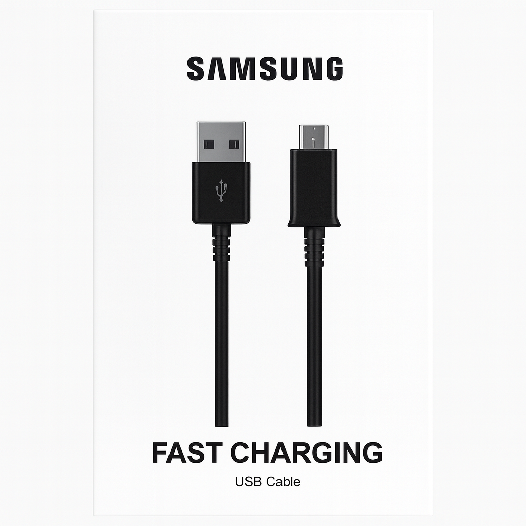 Кабель USB для быстрой зарядки Samsung – кабель Micro USB (черного цвета) — фото 1