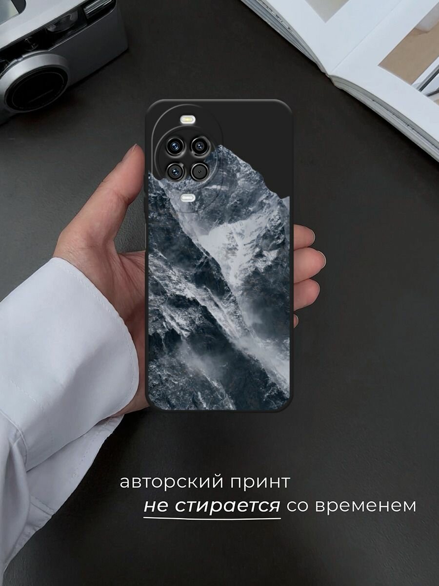 Черный матовый чехол на Huawei Nova 14 / Хуавей Нова 14 с принтом Горы арт 4 — фото 1