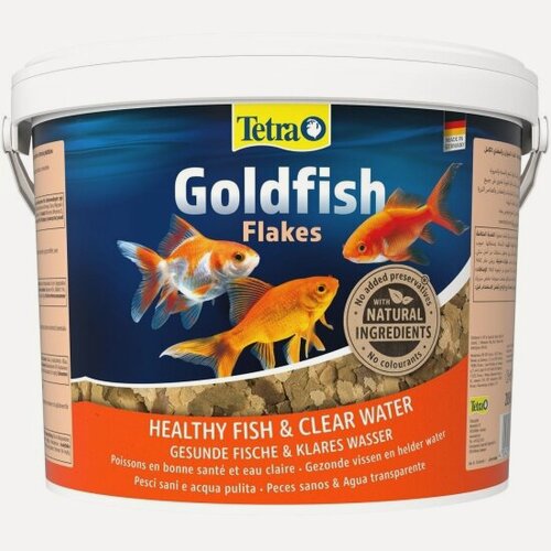 Изображение товара Корм для всех видов золотых рыбок и холодноводных рыб Tetra Goldfish Flakes хлопья, 10 литров