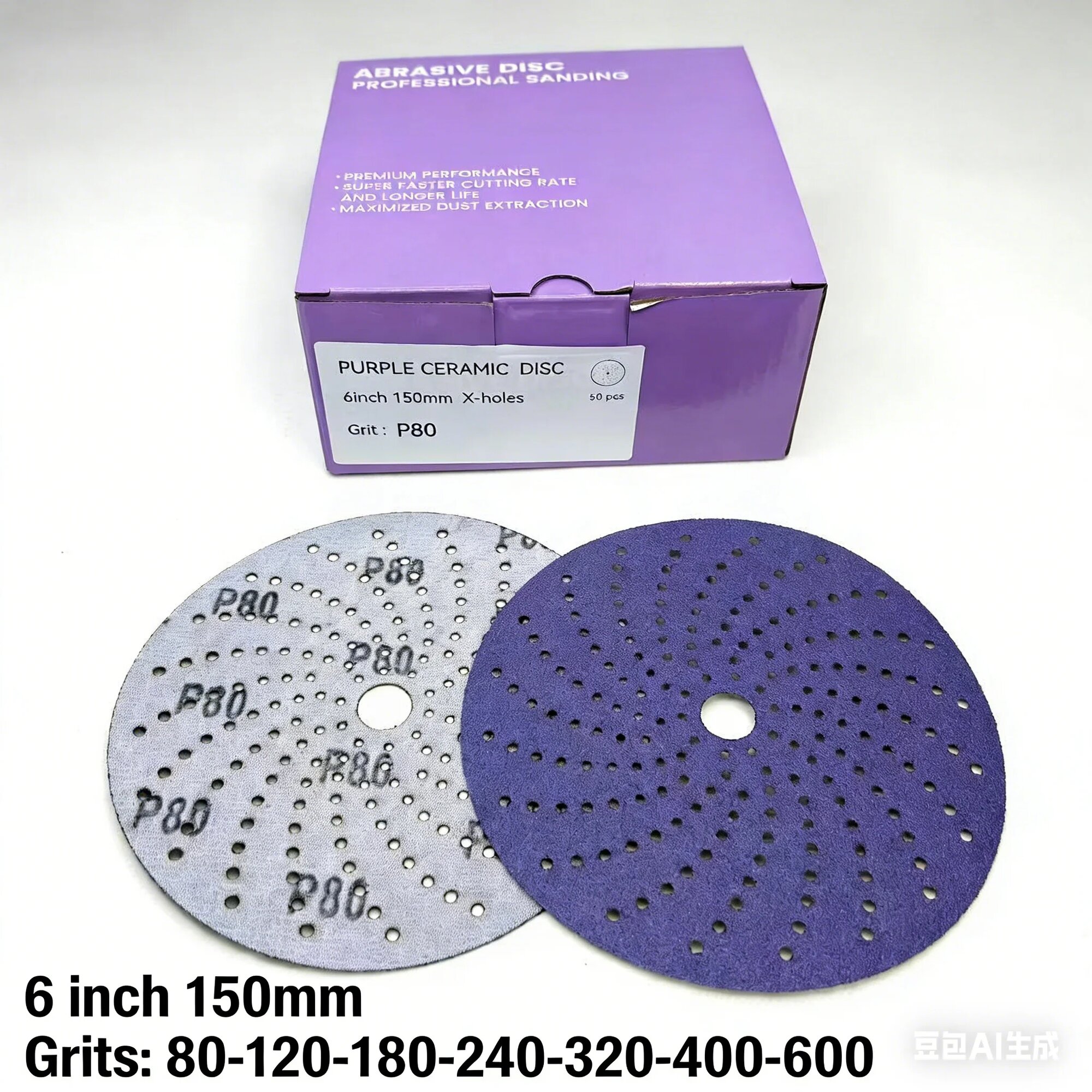 Керамические шлифовальные диски 6" 80-600 grit, 240 mesh, 50 шт