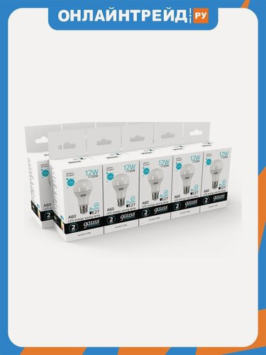Изображение товара Светодиодная лампа Gauss LED Elementary A60 12W E27 4100K (упаковка 10 шт)
