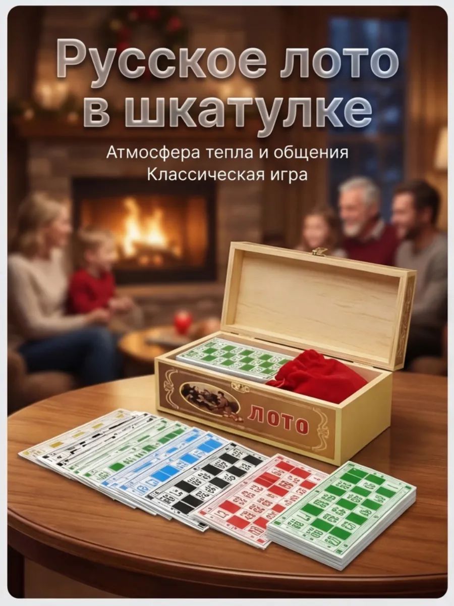 Настольная игра Русское лото с деревянными бочонками