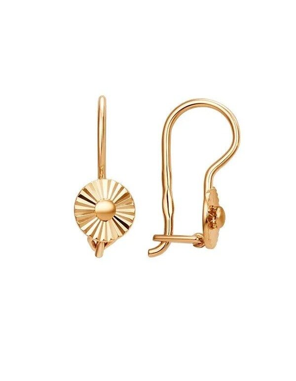 Серьги красное золото, 375 проба