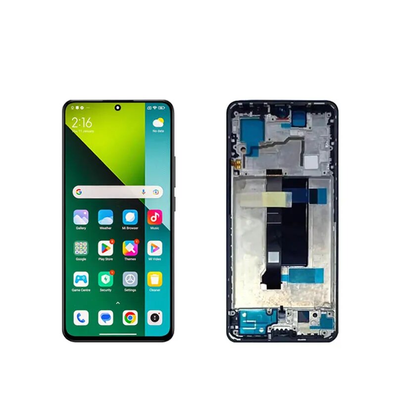 Оригинальный 6,67 "AMOLED для Xiaomi Redmi Note 13 Pro Note 13 Pro 5G ЖК-дисплей с цифровым преобразователем сенсорного экрана в сборе, запасные части, Blue with Frame — фото 1