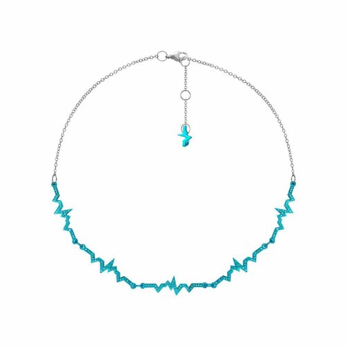 Колье caviar jewellery, длина 38 см, бирюзовый, голубой
