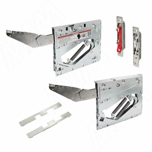 Kinvaro T-SLIM S Soft-close мягкое закрытие с доводчиком Stone цвет камень графит комплект поворотно-подъемных механизмов с заглушками фронтальные боковые для деревянных фасадов коэффициент мощности LF 500-1100 Grass Австрия 3900₽