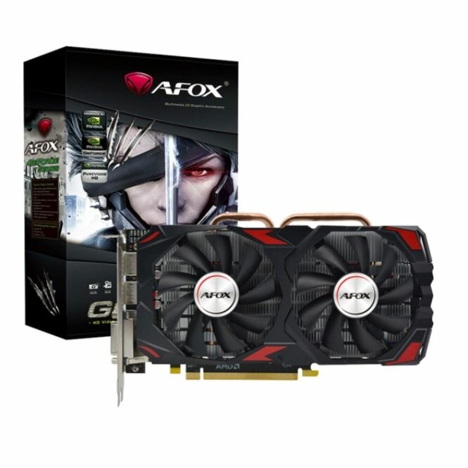 Видеокарта AFOX Radeon RX 570 ATX DUAL FAN 8G (AFRX570-8192D5H3-V3) - PCI Express 3.0/3.1 x16, 8 ГБ, GDDR5, 256 бит, DisplayPort, DVI, HDMI, GPU 1168 МГц