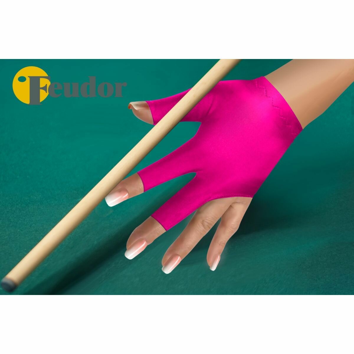 Перчатка для бильярда Feudor Standard fuchsia S — фото 1