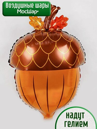 Изображение товара Воздушный фольгированный шар с гелием, шары на 1 сентября, осенний желудь