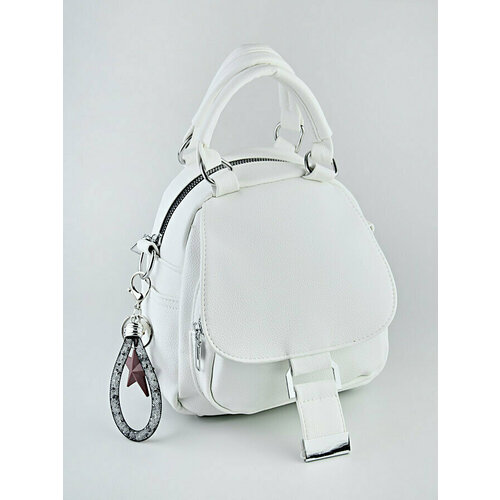 Рюкзак женский, повседневный на молнии, мини рюкзак, экокожа morios белый