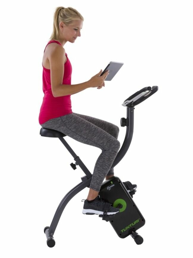 Велотренажер Tunturi "Cardio Fit" магнитный складной дисплей 110кг черный