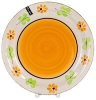 Elrington Тарелка обеденная Цветочная фантазия 27 см белый/оранжевый/зеленый